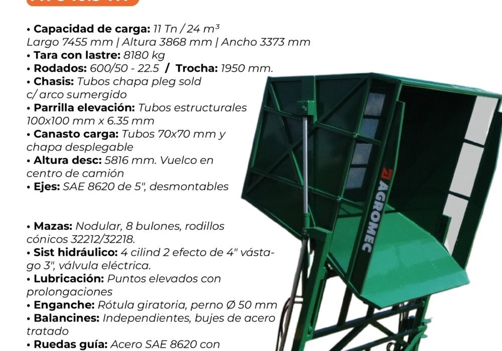 AVC 10.5 - Acoplado volcador cañero 10.5 toneladas