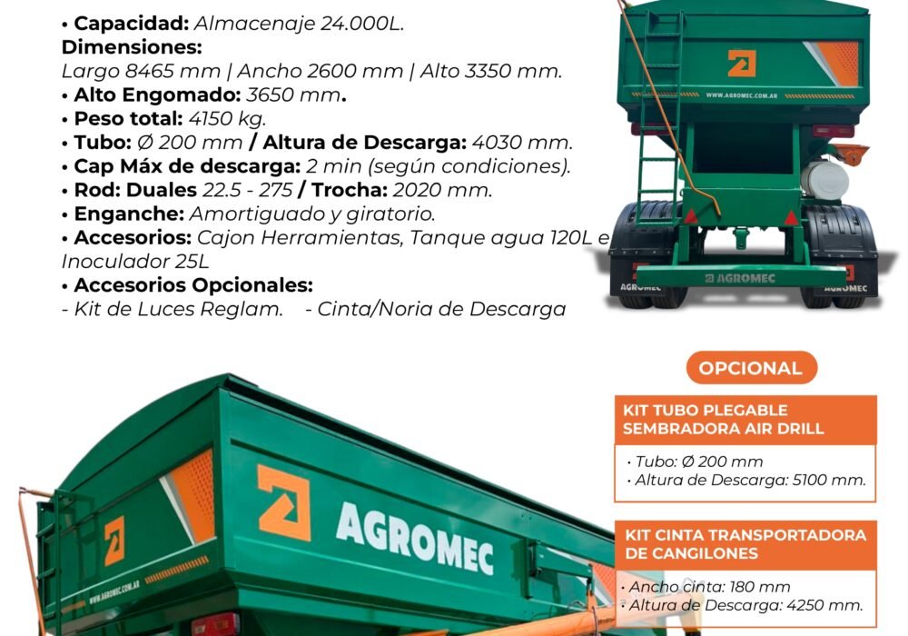 SF 22 - Acoplado Semillas y Fertilizantes Con Accesorios