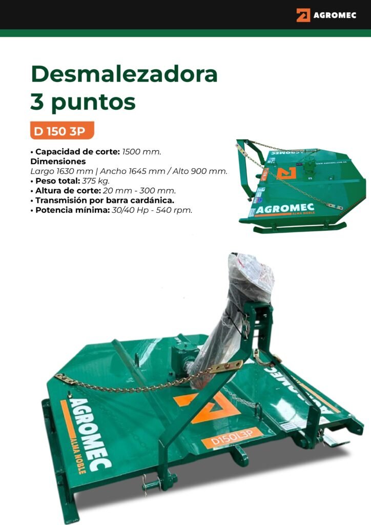 D150L 3P - Desmalezadora de Levante 3 Punto