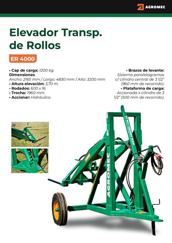 ER 4000 2C - Elevador Transportador De Rollos 2 Cilindros