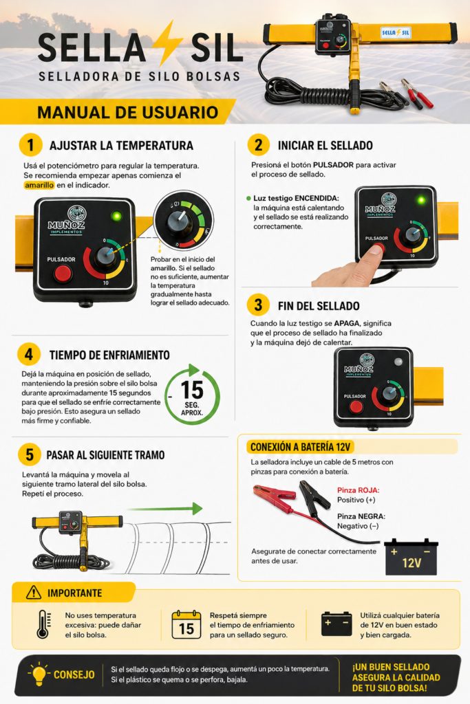SELLADORA DE SILO BOLSAS / SELLA⚡SIL / Termofusora para silo bolsas