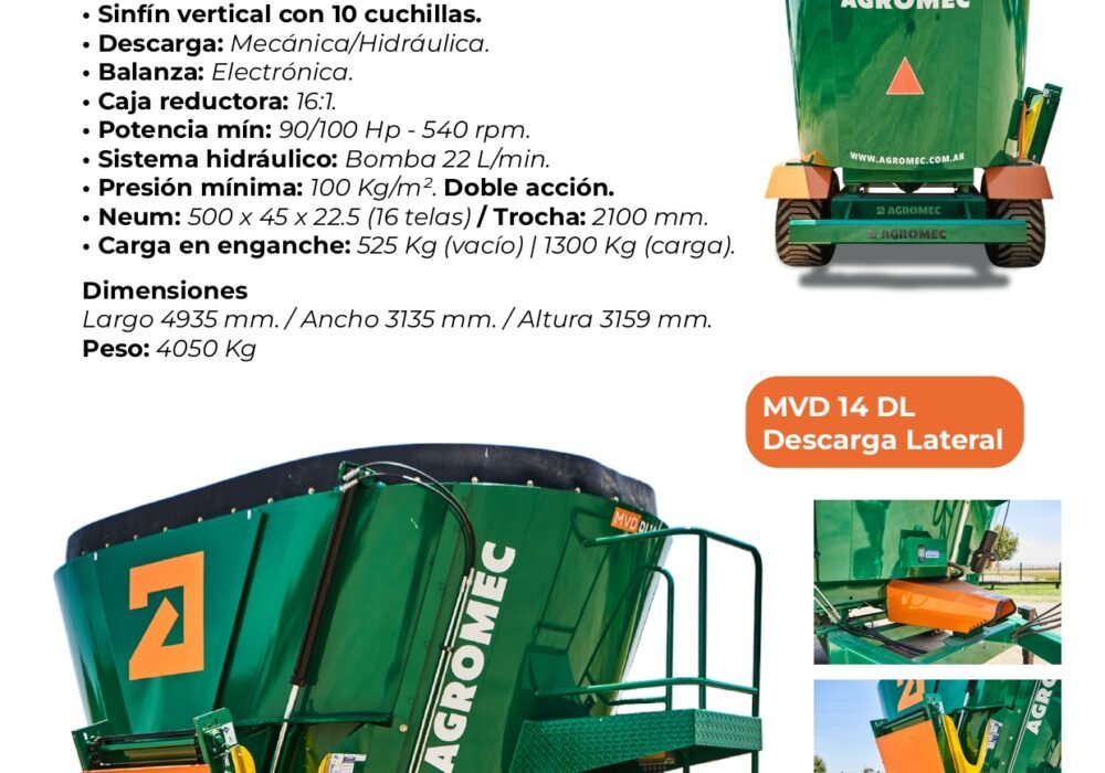Mixer Vertical Distribuidor 14m3 Descarga Lateral