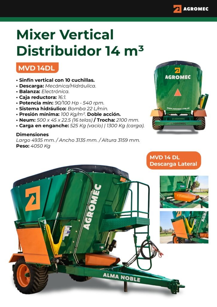 Mixer Vertical Distribuidor 14m3 Descarga Lateral