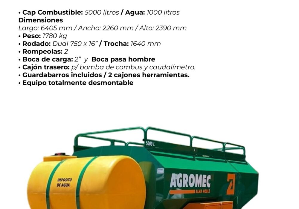 ART 5000 C - Acoplado Rural Tanque 5000 litros Combinado