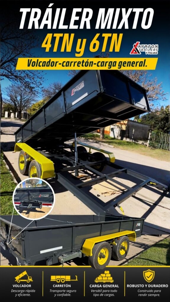 Tráiler mixto 6TN volcador y carretón