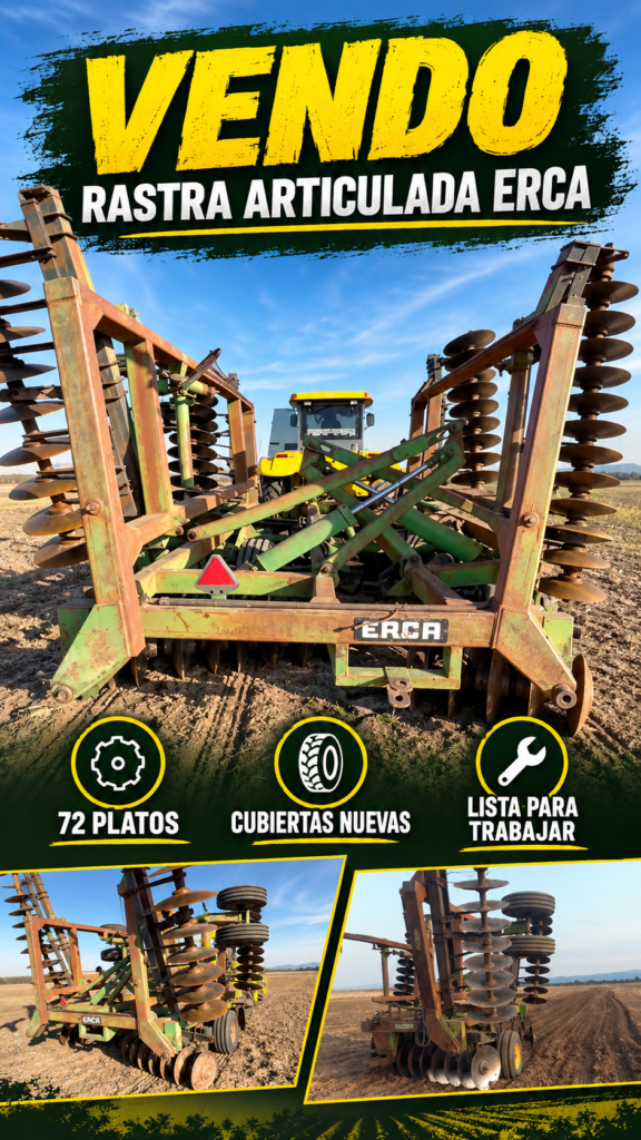 Rastra. Marca Erca articulada de 72 platos con cubiertas nuevas.